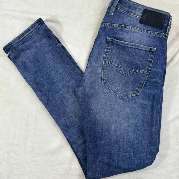 GUESS Slim Tapered Distressed Jeans – Dark Wash Denim size 32 waist‎ - Picture 5 of 13